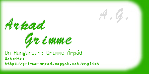 arpad grimme business card
